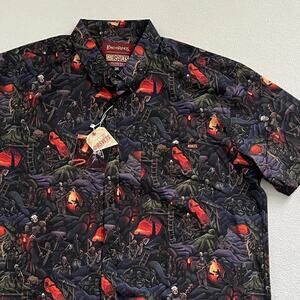 NWT Rsvlts x Lord Of The Rings Caverns of Isengard Men Kunuflex Button Shirt 2XL